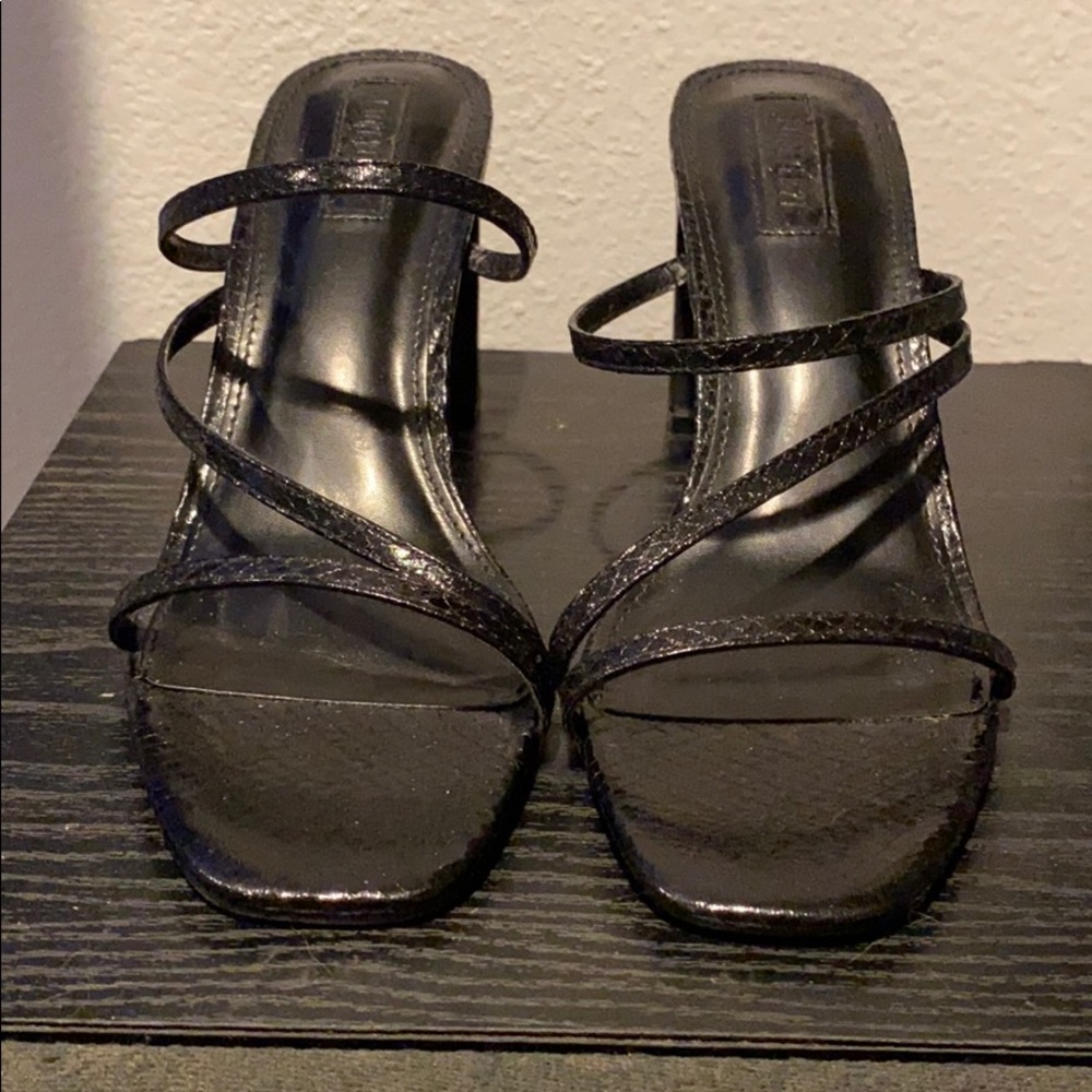 Snakeskin Slide Heels